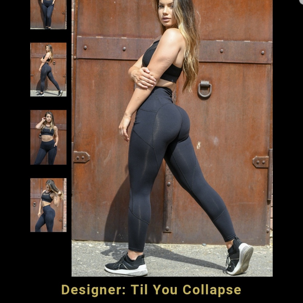 Til you collapse black booty leggings